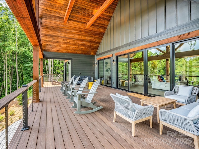 627 Cherry Hl Unit 201, Mill Spring, NC 28756 - view of wooden terrace
