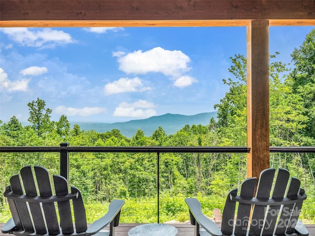 627 Cherry Hl Unit 201, Mill Spring, NC 28756 - balcony featuring a mountain view and a view of trees
