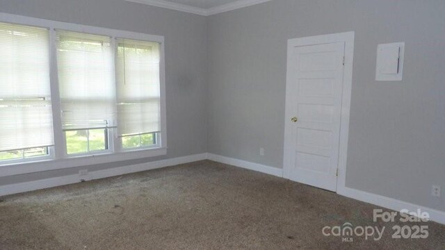 404 Main St N, Clover, SC 29710 - carpeted spare room featuring crown molding and baseboards