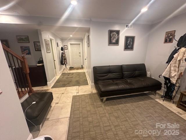 3211 Winding Trl, Matthews, NC 28105 - living area with stairway