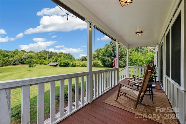 275 Haynes Dr, Salisbury, NC 28146 - porch with a lawn and view of scattered trees