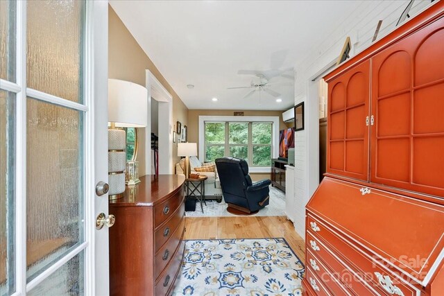 275 Haynes Dr, Salisbury, NC 28146 - office featuring light wood-type flooring, a ceiling fan, and recessed lighting