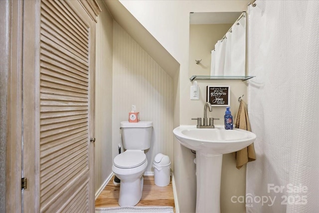275 Haynes Dr, Salisbury, NC 28146 - bathroom with toilet and wood finished floors