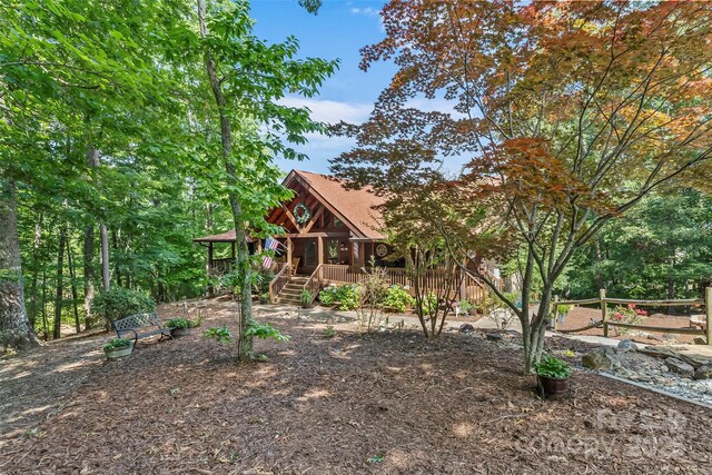279 Outback Trl, Nebo, NC 28761 - chalet / cabin featuring covered porch