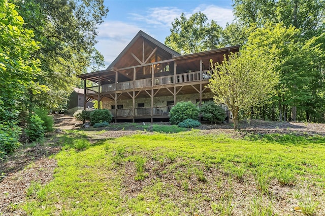 279 Outback Trl, Nebo, NC 28761 - back of property featuring a deck