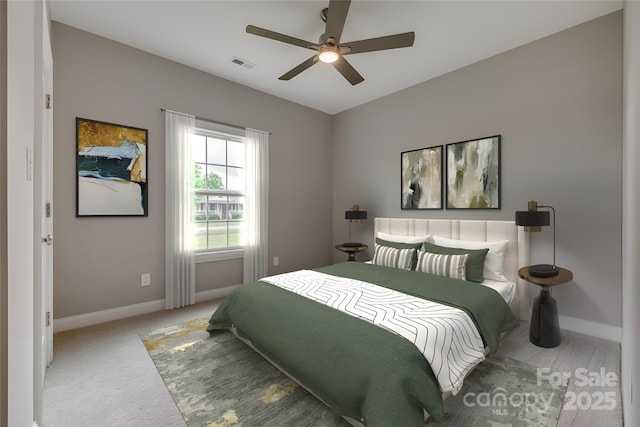 521 Tram Rd, Lancaster, SC 29720 - carpeted bedroom featuring baseboards and a ceiling fan