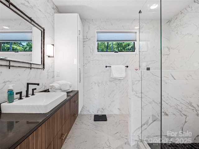23 Haverhill Ct, Flat Rock, NC 28731 - full bath with vanity and a marble finish shower