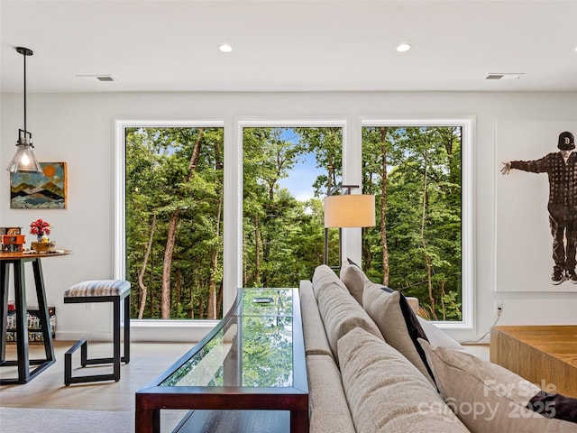 23 Haverhill Ct, Flat Rock, NC 28731 - living room featuring plenty of natural light, recessed lighting, and wood finished floors