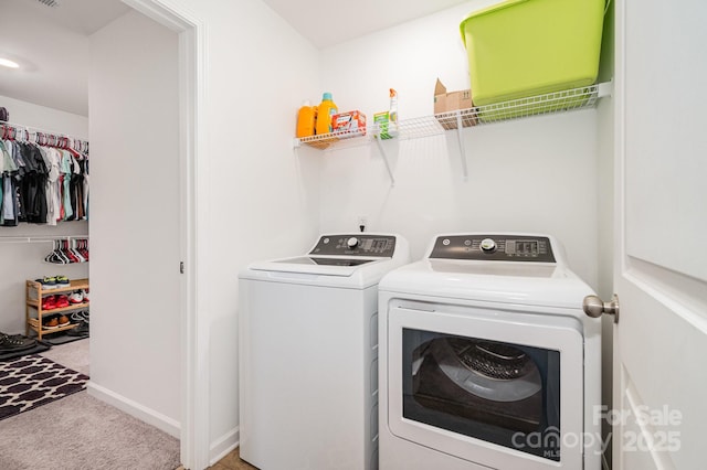 1026 Baileys Chapel Rd, Advance, NC 27006 - washroom with washing machine and dryer and carpet