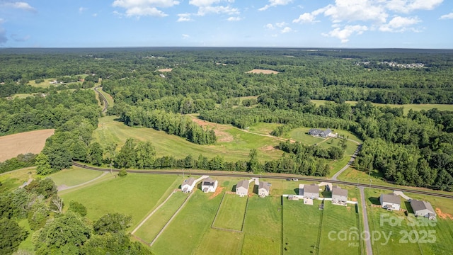 1026 Baileys Chapel Rd, Advance, NC 27006 - aerial overview of property's location with a forest