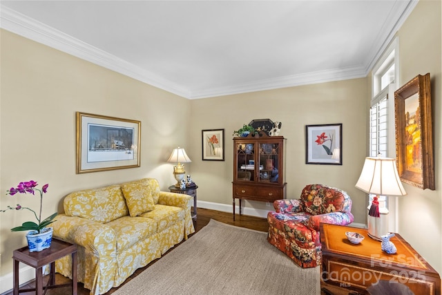 6716 Southby Ct, Charlotte, NC 28270 - living area featuring ornamental molding and wood finished floors
