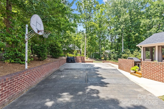 6716 Southby Ct, Charlotte, NC 28270 - view of patio with a grill and view of scattered trees