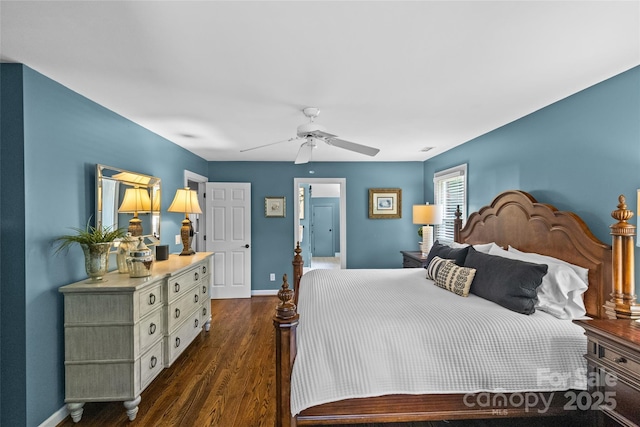 6716 Southby Ct, Charlotte, NC 28270 - bedroom featuring dark wood-style flooring and ceiling fan