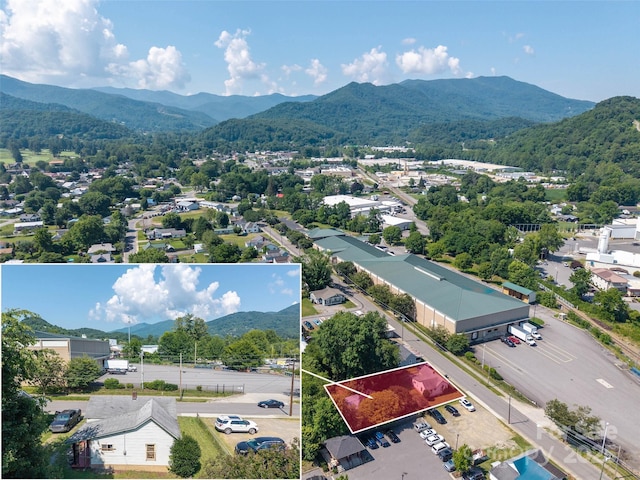 51 Riverbend St, Waynesville, NC 28786 - view of property location featuring mountains and property parcel outlined