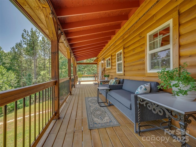334 Arbra Mountain Way, Bostic, NC 28018 - wooden deck featuring an outdoor living space