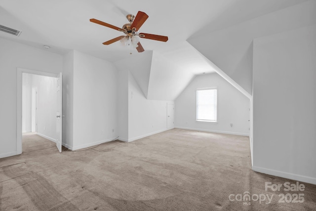 5138 Foxbriar Trl, Charlotte, NC 28269 - additional living space featuring carpet flooring, ceiling fan, and vaulted ceiling