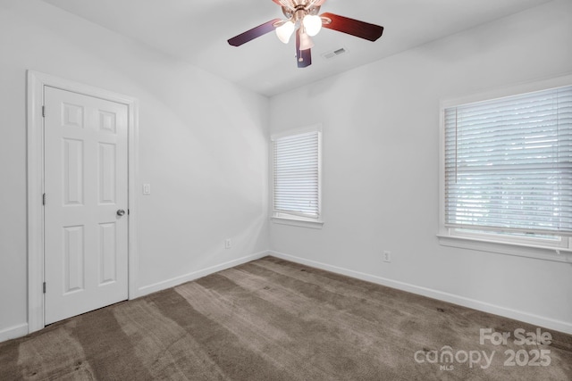 5138 Foxbriar Trl, Charlotte, NC 28269 - empty room featuring ceiling fan and carpet floors