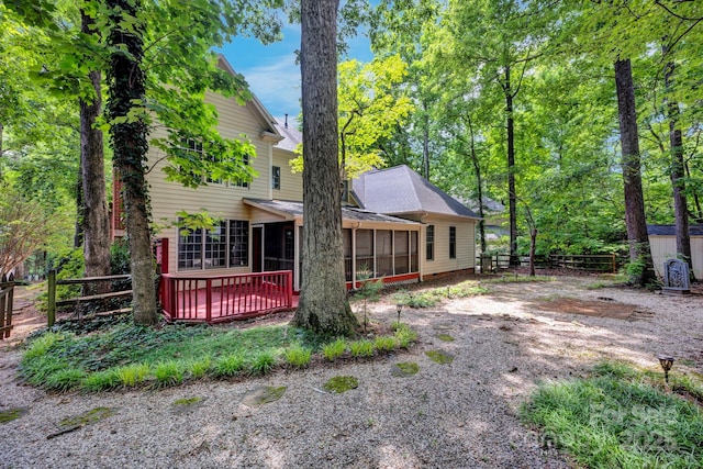5138 Foxbriar Trl, Charlotte, NC 28269 - rear view of house featuring a sunroom