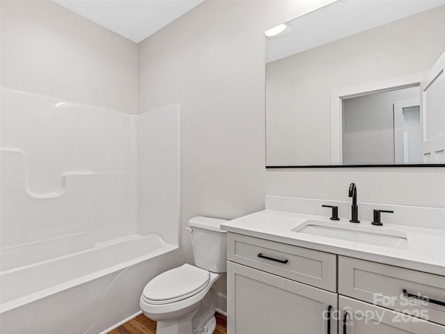297 Bethany Dr, Mars Hill, NC 28754 - bathroom with wood finished floors, vanity, and washtub / shower combination