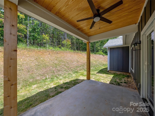 297 Bethany Dr, Mars Hill, NC 28754 - view of patio / terrace with a ceiling fan
