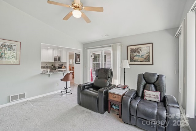 25 Hazel Ct, Brevard, NC 28712 - sitting room with lofted ceiling and a ceiling fan