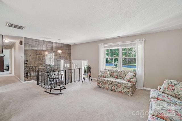 25 Hazel Ct, Brevard, NC 28712 - living area with carpet flooring and a textured ceiling