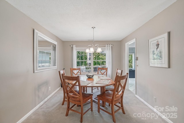 25 Hazel Ct, Brevard, NC 28712 - dining room with a chandelier, light carpet, and a textured ceiling