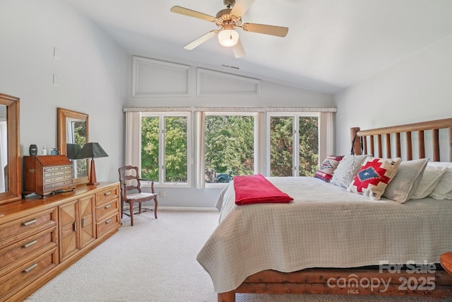 25 Hazel Ct, Brevard, NC 28712 - bedroom featuring lofted ceiling, carpet flooring, and a ceiling fan