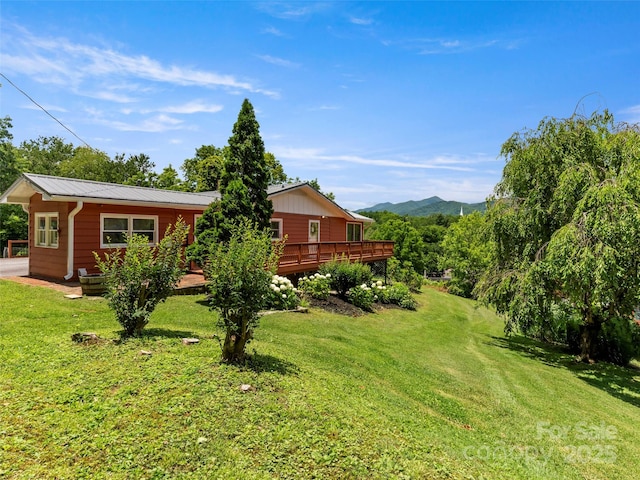 30 Belleview Rd, Waynesville, NC 28786 - view of green lawn featuring a deck with mountain view