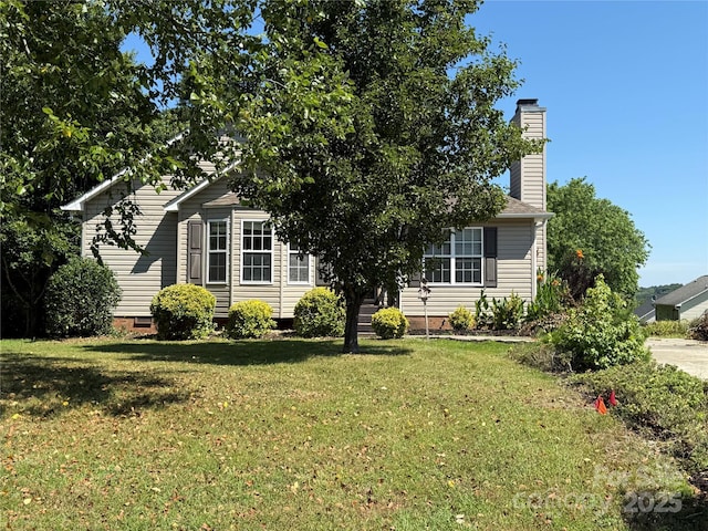 4870 Beckel Rd, Winston Salem, NC 27127 - view of property hidden behind natural elements with a front yard, crawl space, and a chimney