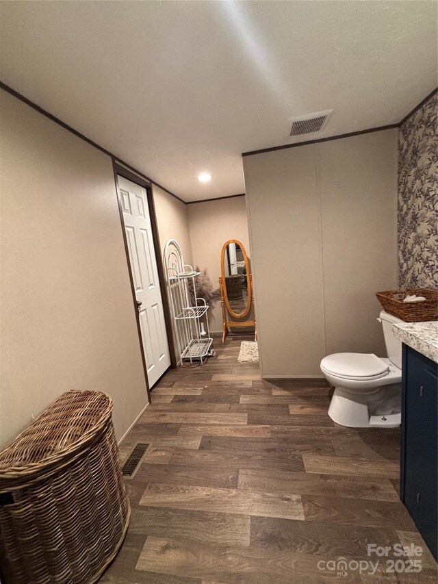 2877 Shannon St, Sharon, SC 29742 - bathroom featuring wood finished floors, vanity, and recessed lighting