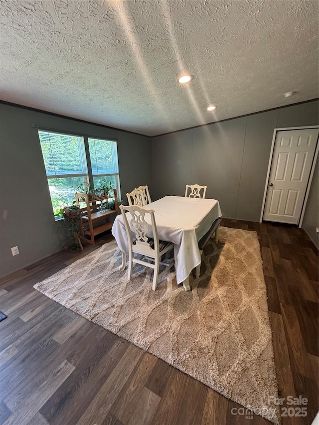 2877 Shannon St, Sharon, SC 29742 - dining area featuring dark wood-style flooring and a textured ceiling