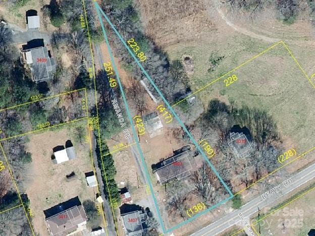 3403 Beaty Rd, Gastonia, NC 28056 - aerial map of property and surrounding area featuring property parcel outlined