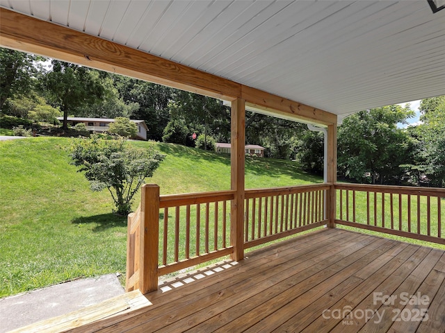 19 Cedar St, Canton, NC 28716 - wooden deck with a yard and view of wooded area