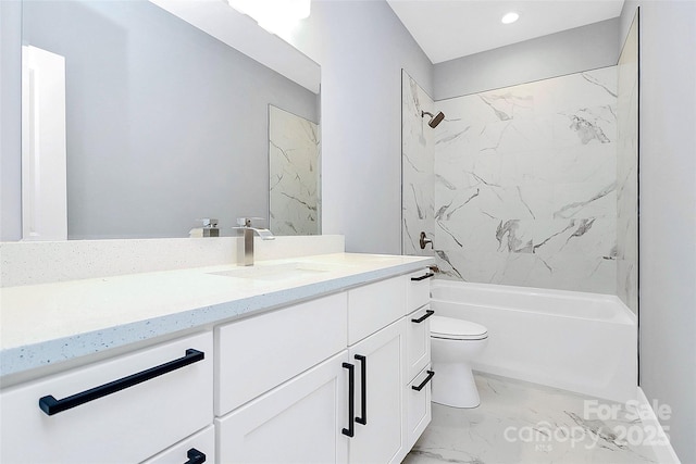 226 N Columbia Ave, Rock Hill, SC 29730 - full bath featuring vanity, marble finish flooring, shower / tub combination, and recessed lighting