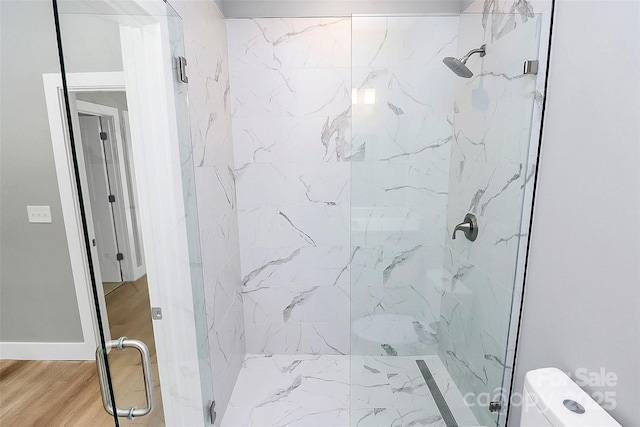 226 N Columbia Ave, Rock Hill, SC 29730 - bathroom with a marble finish shower and wood finished floors