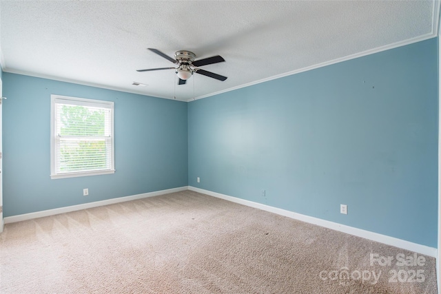 1806 Ebenezer Rd Unit E, Rock Hill, SC 29732 - carpeted empty room with a ceiling fan, a textured ceiling, and crown molding