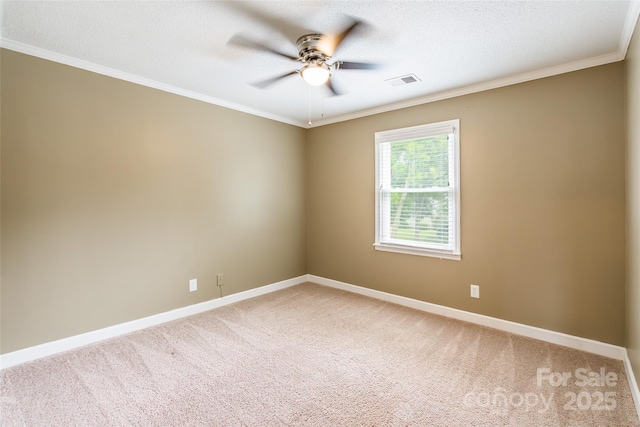 1806 Ebenezer Rd Unit E, Rock Hill, SC 29732 - empty room with ornamental molding, a ceiling fan, and light colored carpet