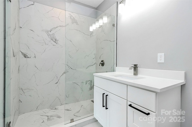 5516 Old York Rd, Rock Hill, SC 29732 - bathroom featuring a marble finish shower and vanity