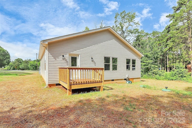 5516 Old York Rd, Rock Hill, SC 29732 - rear view of house featuring a wooden deck and crawl space