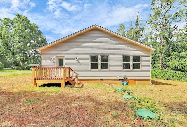 5516 Old York Rd, Rock Hill, SC 29732 - rear view of property with crawl space and a deck