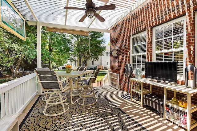 15933 Glen Miro Dr, Huntersville, NC 28078 - view of patio with ceiling fan and outdoor dining space