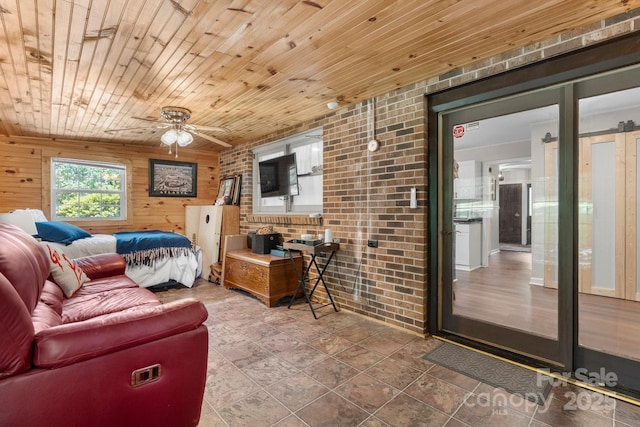 1560 Lafayette Ave, Hudson, NC 28638 - bedroom with wood ceiling and wooden walls