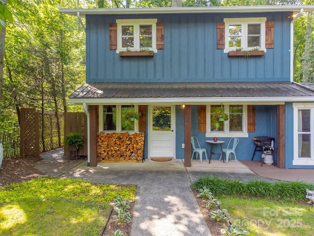 590 Claude Cook Rd, Sylva, NC 28779 - view of front facade with a porch, board and batten siding, and a metal roof