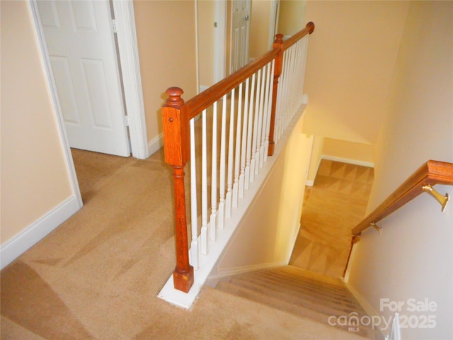 15321 Superior St, Charlotte, NC 28273 - staircase featuring carpet flooring and baseboards