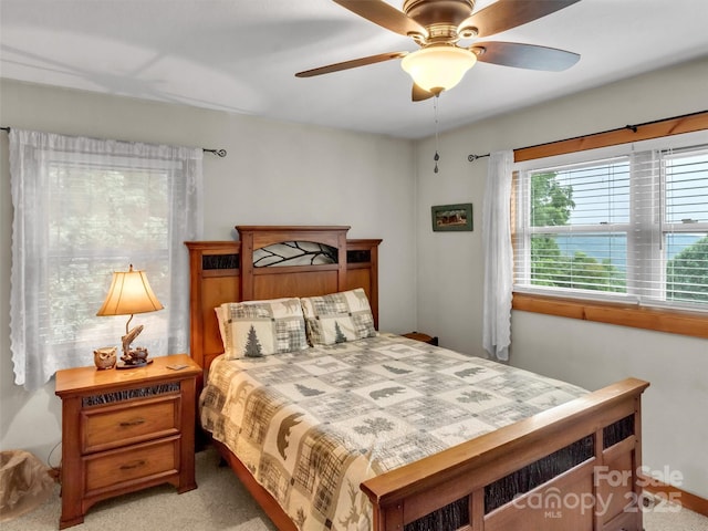 1064 Point Of View Dr, Waynesville, NC 28785 - bedroom with light carpet and a ceiling fan