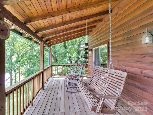 1064 Point Of View Dr, Waynesville, NC 28785 - view of wooden deck
