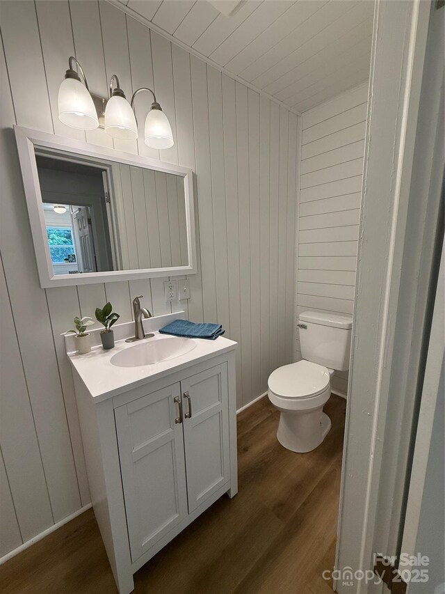 727 3rd Ave NW, Hickory, NC 28601 - bathroom with wood finished floors, vanity, and wooden ceiling