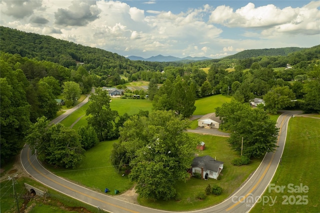 153 Beaverdam Loop Rd, Candler, NC 28715 - aerial view of a heavily wooded area and a mountainous background