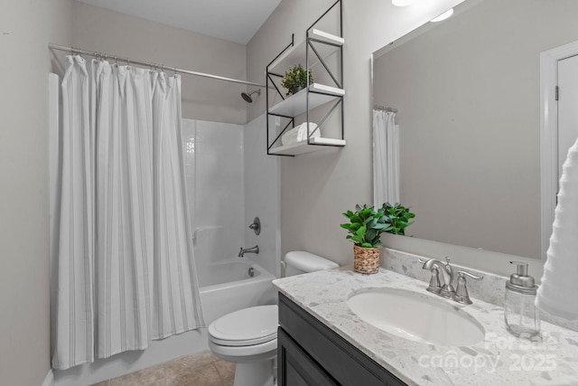 805 Hidden Pond Ln, Waxhaw, NC 28173 - bathroom with vanity, shower / tub combo, and tile patterned floors